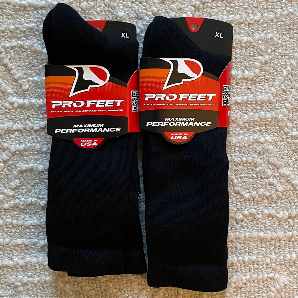 Pro Feet Black Performance Socks XL - two pairs of